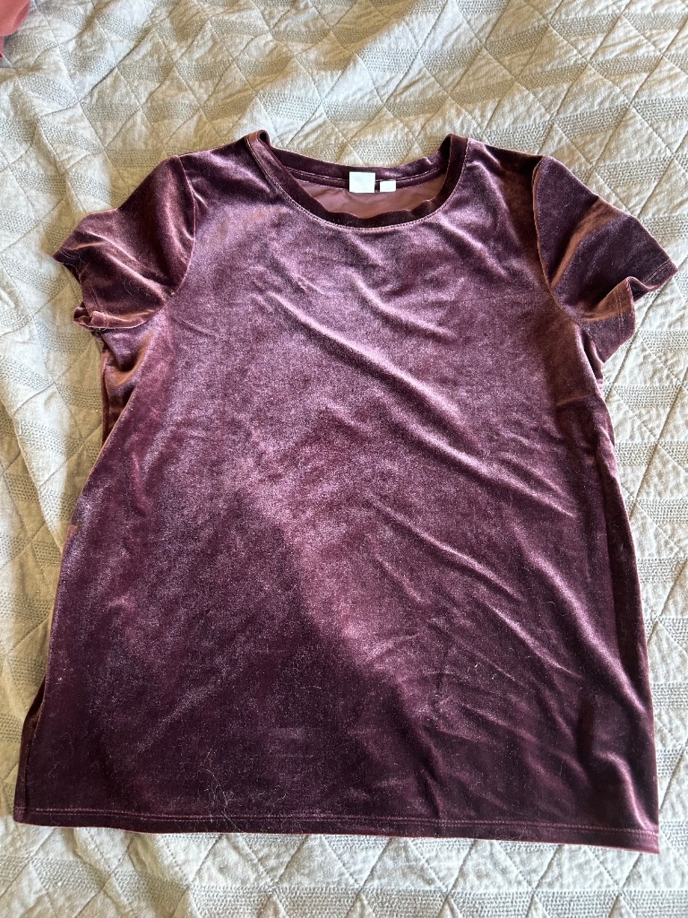 Gap, women's velour short-sleeve shirt, purple, XS, excellent condition